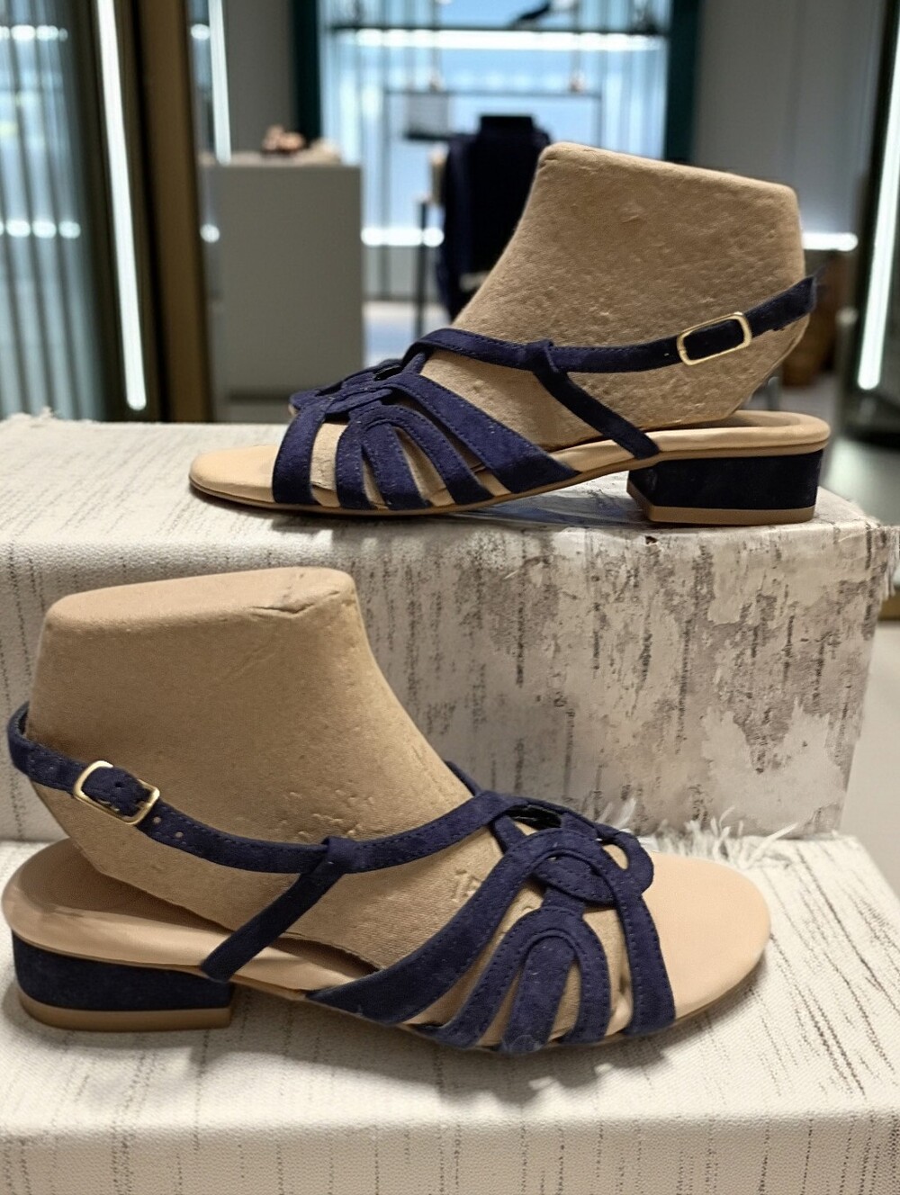 Paul Green Rumi Blue Suede Women's Sz 7 UK 4.5  Sandals $415